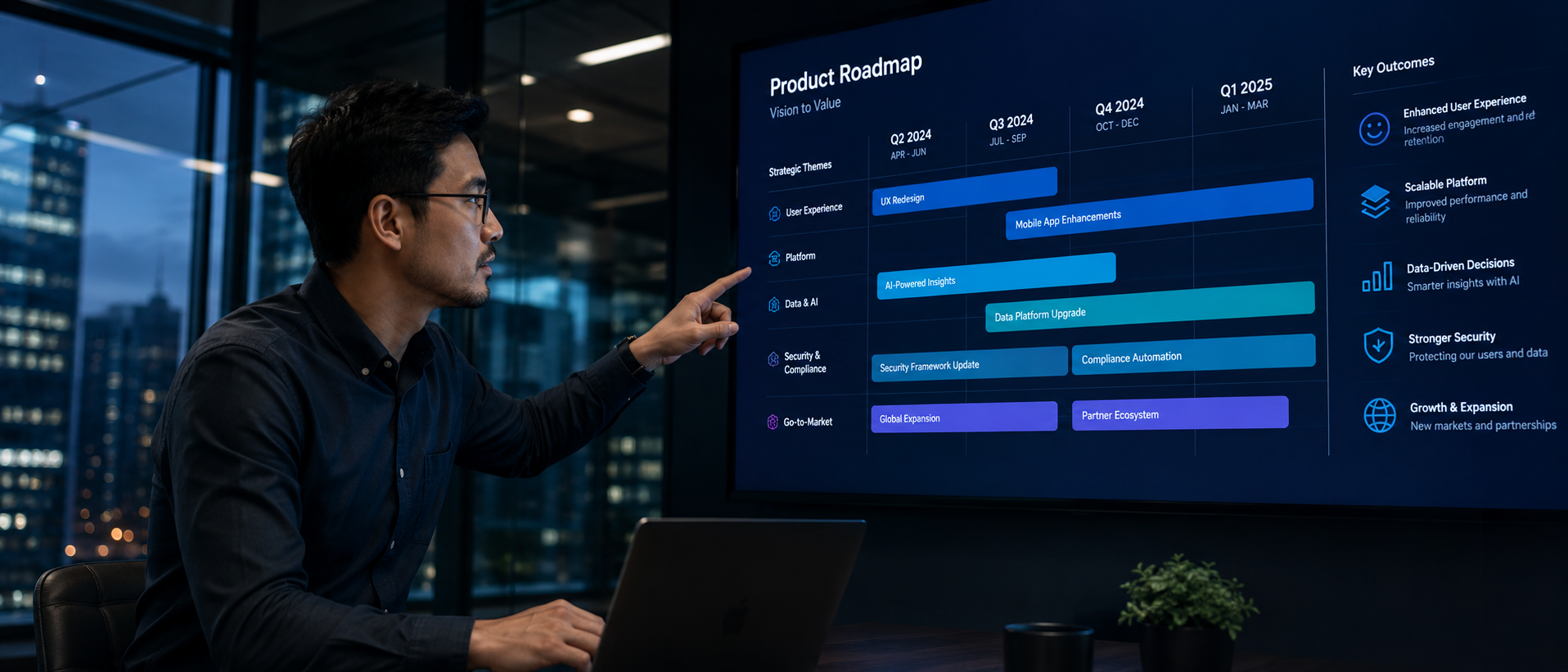 Product Manager liderando roadmap de producto